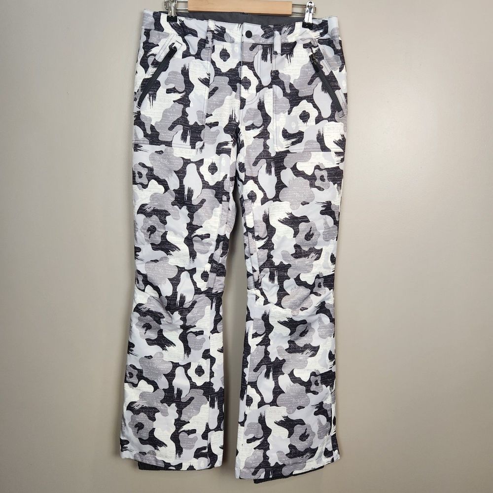 Boulder Gear White Gray Black Camo Women's Ski Snowboard Pants Size 8